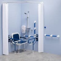 Bariatric Shower pack with curtains and electric showers - Blue