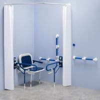 Bariatric Shower pack with curtains but without showers - Blue