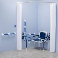 Bariatric Shower pack with curtains but without showers - Blue