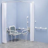 Bariatric Shower pack with curtains but without showers - White