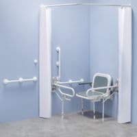 Bariatric Shower pack with curtains but without showers - White