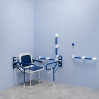 Bariatric Shower pack without curtains or showers - Blue