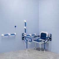 Bariatric Shower pack without curtains or showers - Blue