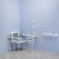 Bariatric Shower pack without curtains or showers - White
