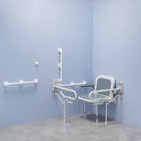 Bariatric Shower pack without curtains or showers - White