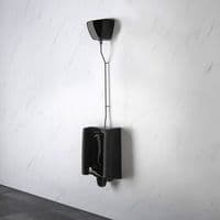 Black Florida Urinals with Exposed Cistern Flush Kit