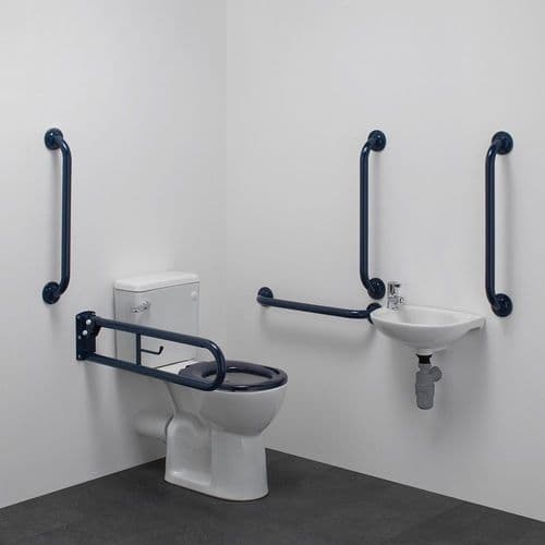 Budget Close Coupled Disabled Doc M Toilet Pack - Blue
