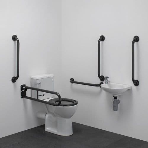 Budget Close Coupled Disabled Doc M Toilet Pack - Grey