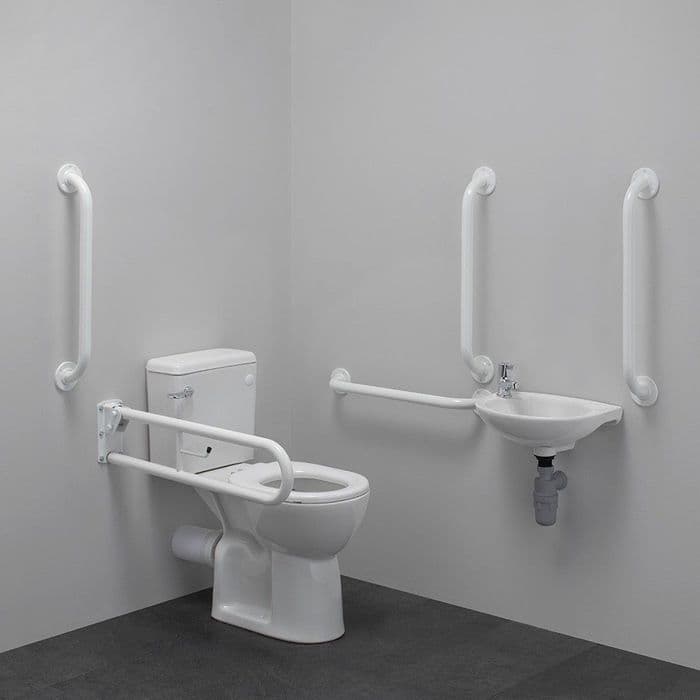 Disabled Wc Budget Close Coupled Disabled Doc M Toilet Pack - White