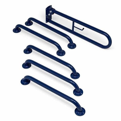 Budget Disabled Toilet Grab Rail Kit - Blue