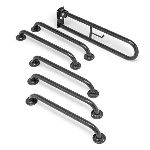 Budget Disabled Toilet Grab Rail Kit - Grey