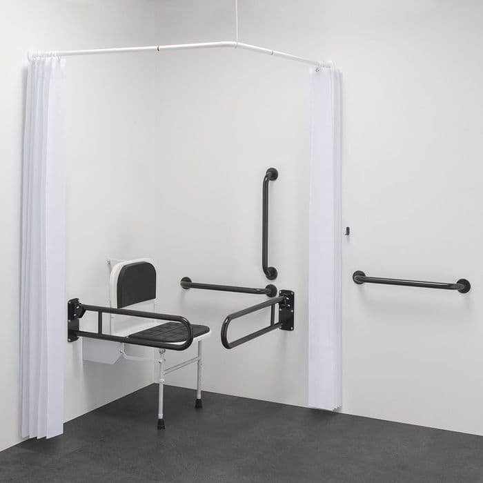 Budget DOC M Disabled Shower Room Pack & Curtains - Grey