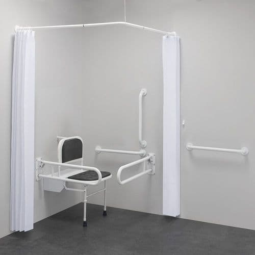 Budget DOC M Disabled Shower Room Pack & Curtains - White