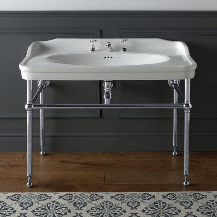 Healey & Lord Classic Collection 1000mm Console Basin with Metal Basin Stand