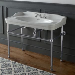 Healey & Lord Classic Collection 1000mm Console Basin with Metal Basin Stand