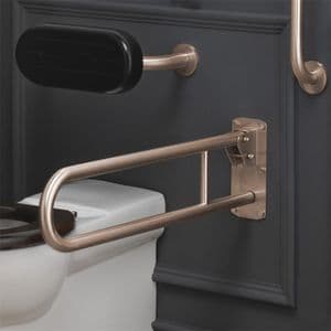 Healey & Lord Washroom Collection Classic Doc M Disabled Back to Wall Toilet Pack - Black/Classic Copper Finish - Manual Lever Tap