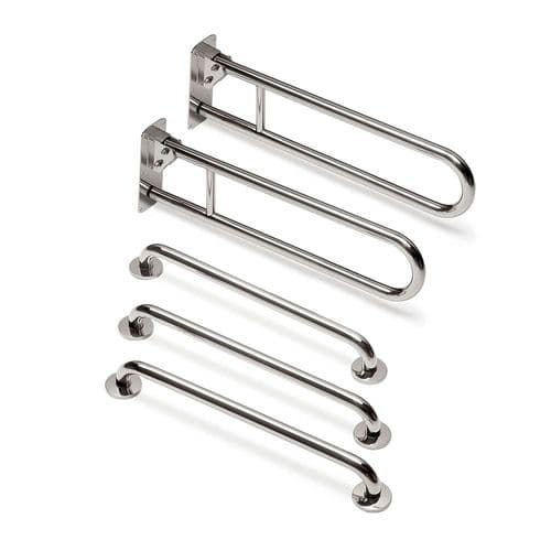 Classic Disabled Changing Room Grab Rail Pack - Polished Nickel
