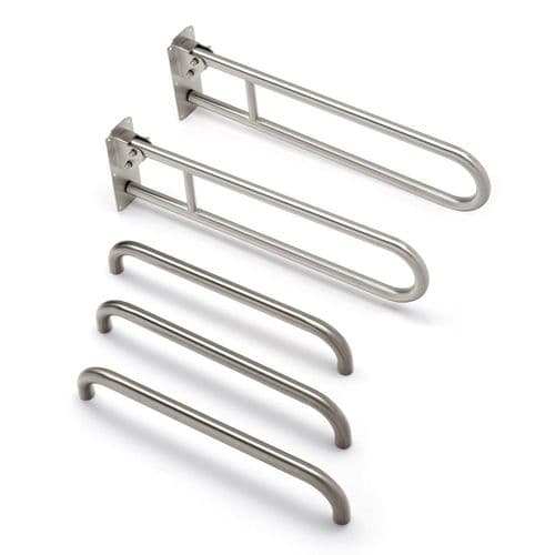 Classic Disabled Roseless Changing Room Grab Rail Pack - Brushed Nickel