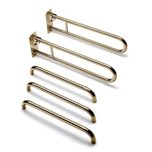 Classic Disabled Roseless Changing Room Grab Rail Pack - Polished Brass