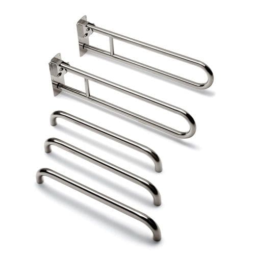Classic Disabled Roseless Changing Room Grab Rail Pack - Polished Nickel