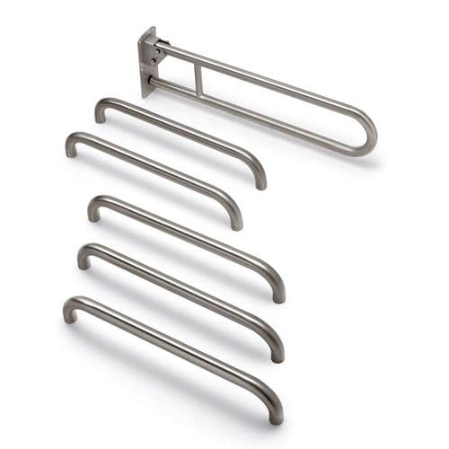 Classic Disabled Roseless Toilet Grab Rail Kit - Brushed Nickel