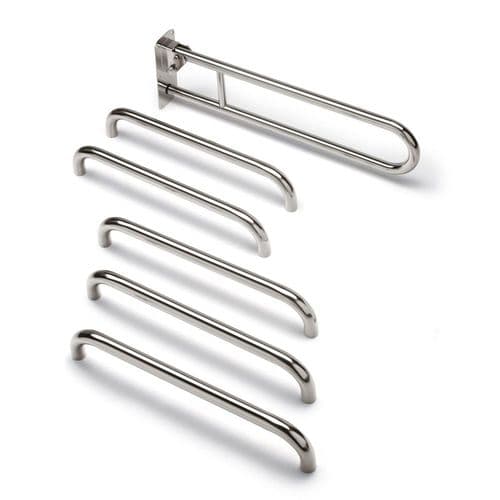 Classic Disabled Roseless Toilet Grab Rail Kit - Polished Nickel