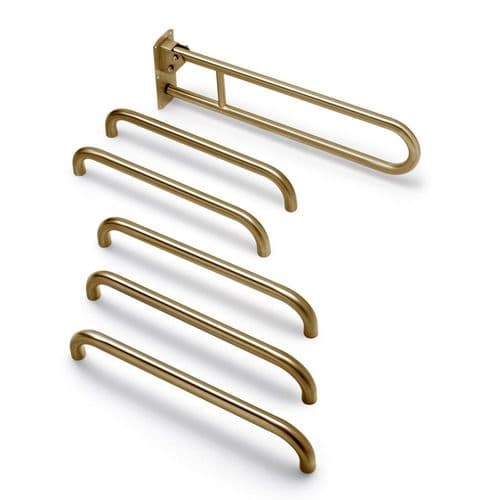 Classic Disabled Roseless Toilet Grab Rail Kit - Satin Brass