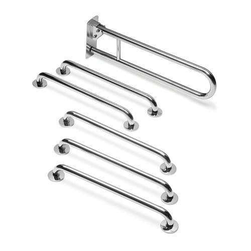 Classic Disabled Toilet Grab Rail Kit - Polished Chrome