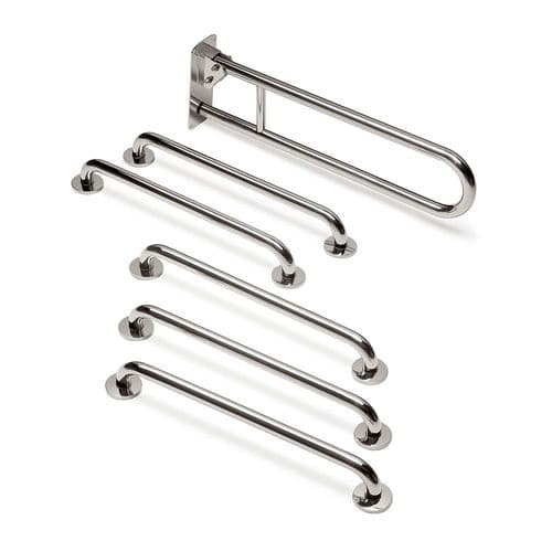 Classic Disabled Toilet Grab Rail Kit - Polished Nickel