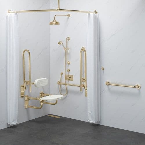 Classic DOC M / DDA Hotel Shower Packs in Polished Brass