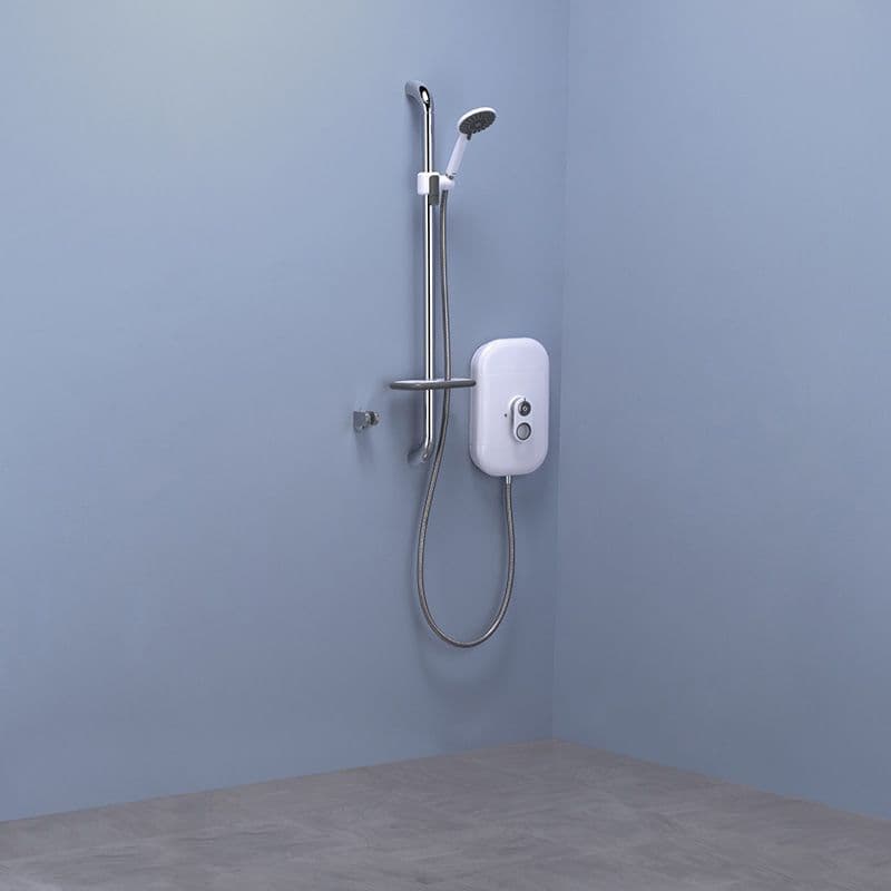 Commercial DDA/TMV3 Electric Shower Set - Polished Stainless Steel