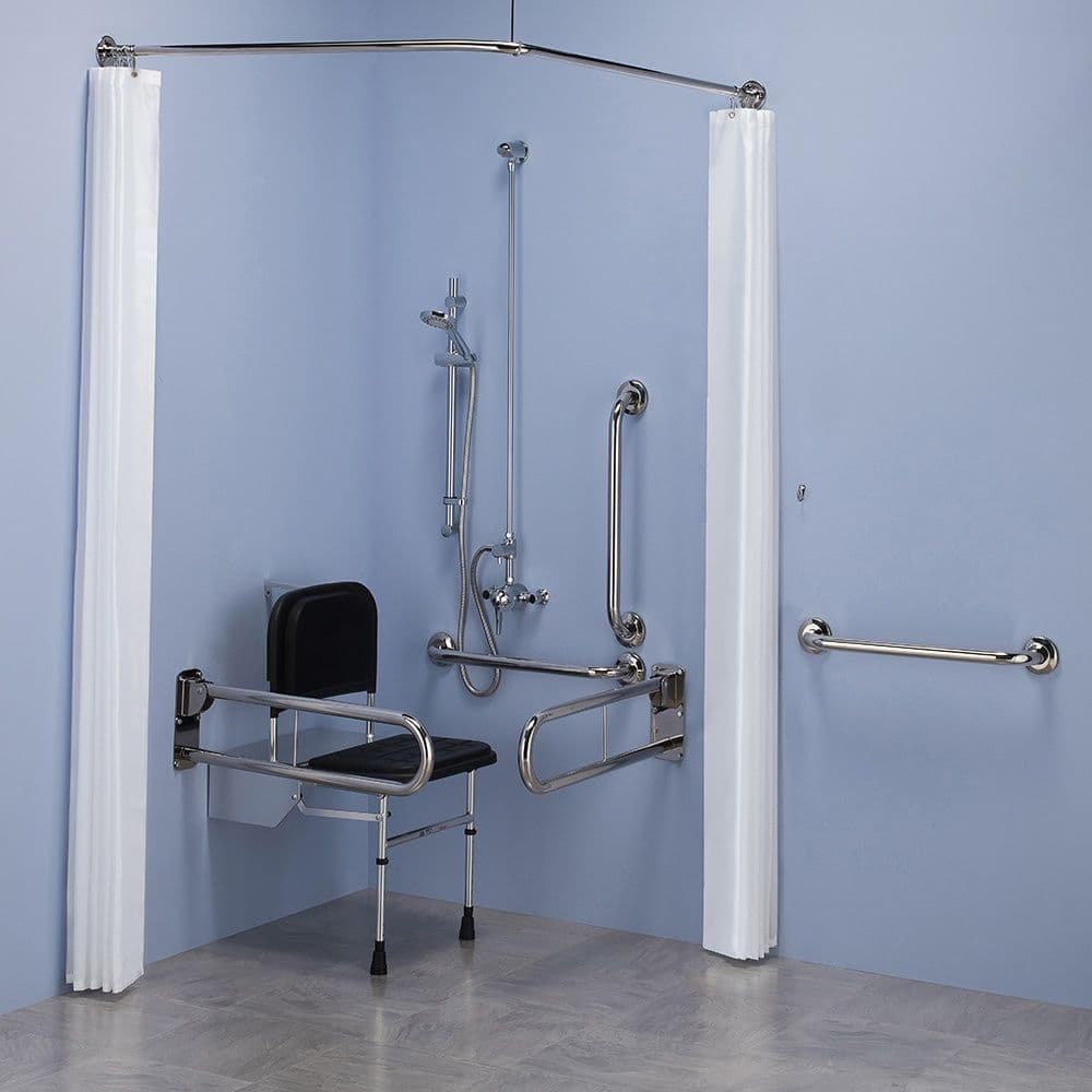 Commercial DOC M Disabled Shower Room Pack With Exposed Shower Valves ...