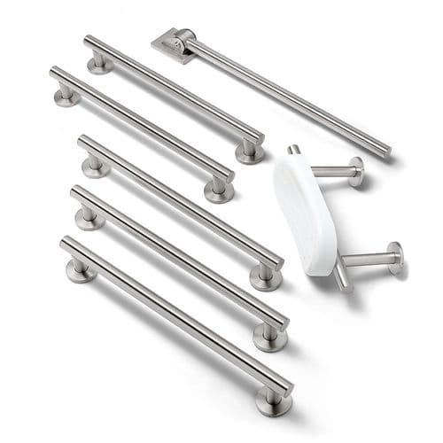 Contemporary Grab Rail & Swing Arm Kits in Brushed Stainless Steel