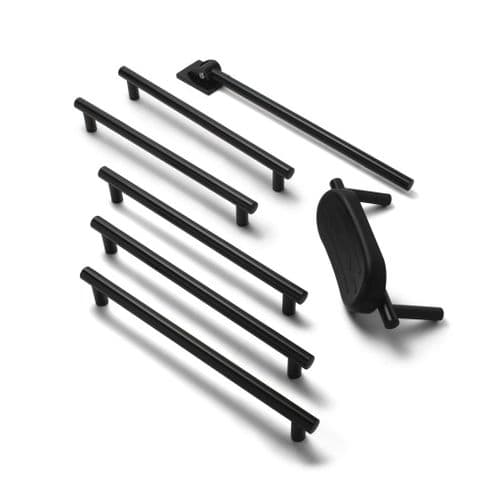 Deluxe Disabled Roseless Toilet Grab Rail Kit with Back Rest in Matt Black, Black Cushion
