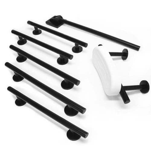 Deluxe (Modern) Grab Rail & Swing Arm Kits in Matt Black
