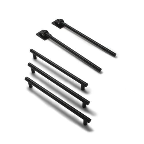 Deluxe Roseless Shower Grab Rail Kit in Matt Black