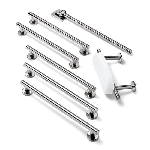 Designer Disabled Toilet Grab Rail Kit with Back Rest