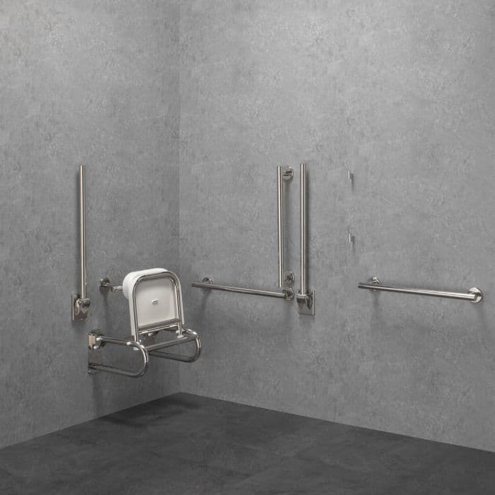 DESIGNER DOC M DISABLED CHANGING ROOM PACK- POLISHED STAINLESS STEEL