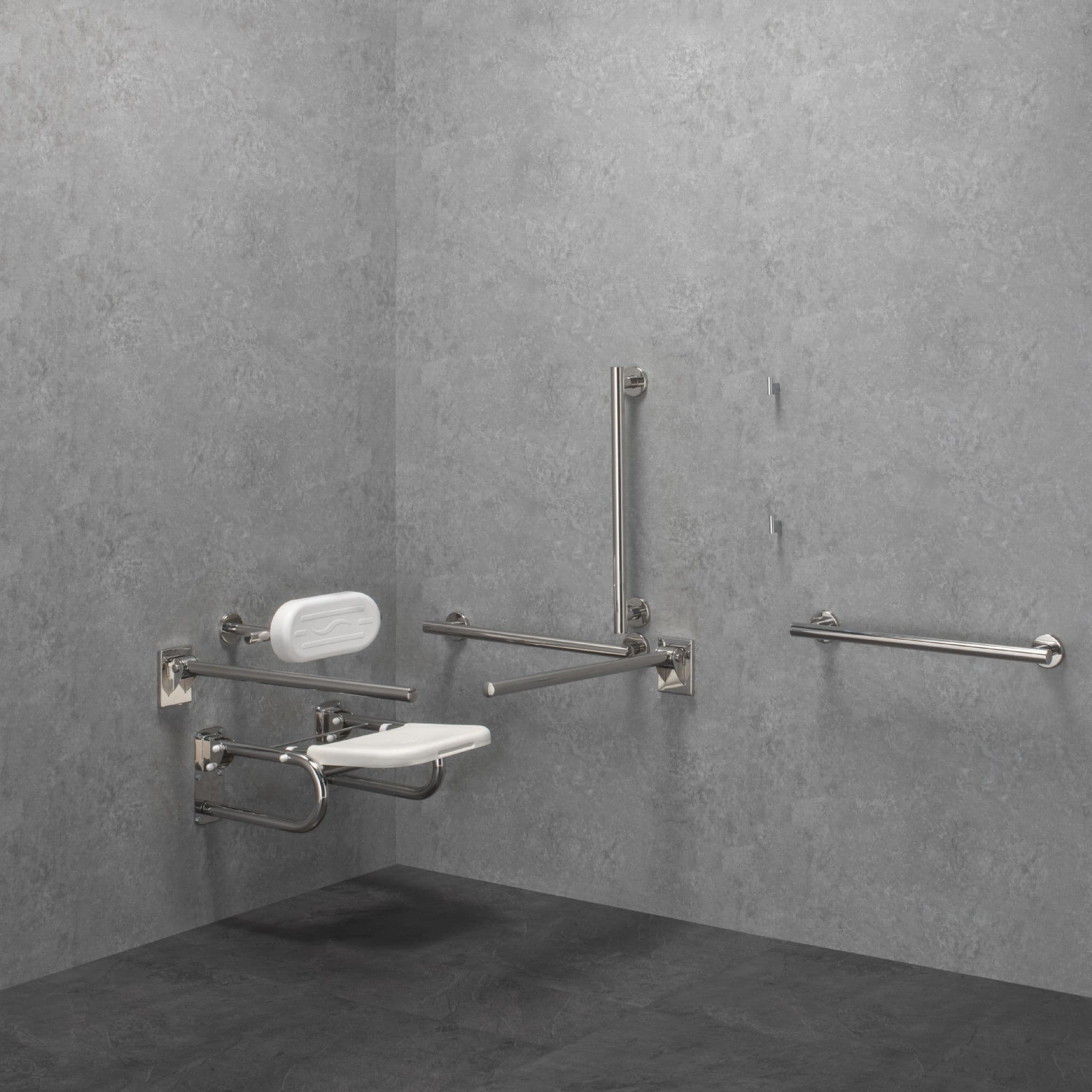 DESIGNER DOC M DISABLED CHANGING ROOM PACK- POLISHED STAINLESS STEEL