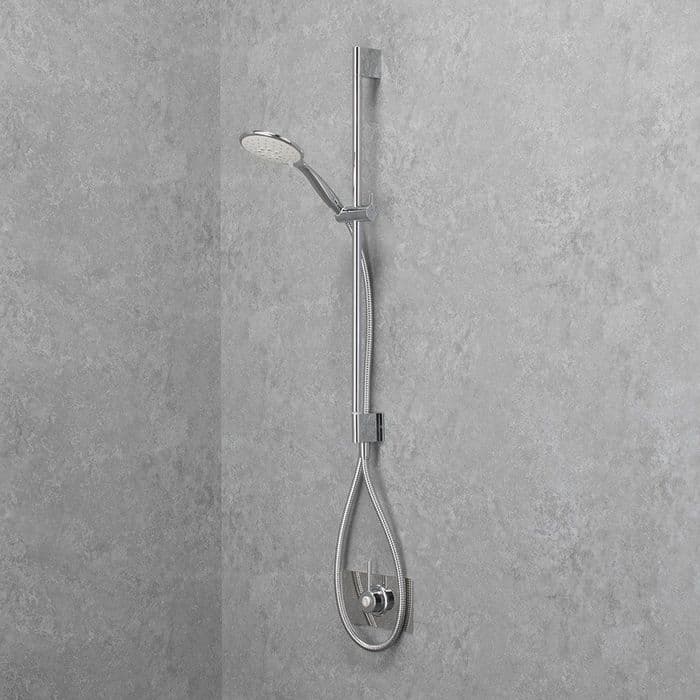 Designer TMV3 Thermostatic Shower Valve & Adjustable Shower Head - Polished Stainless Steel