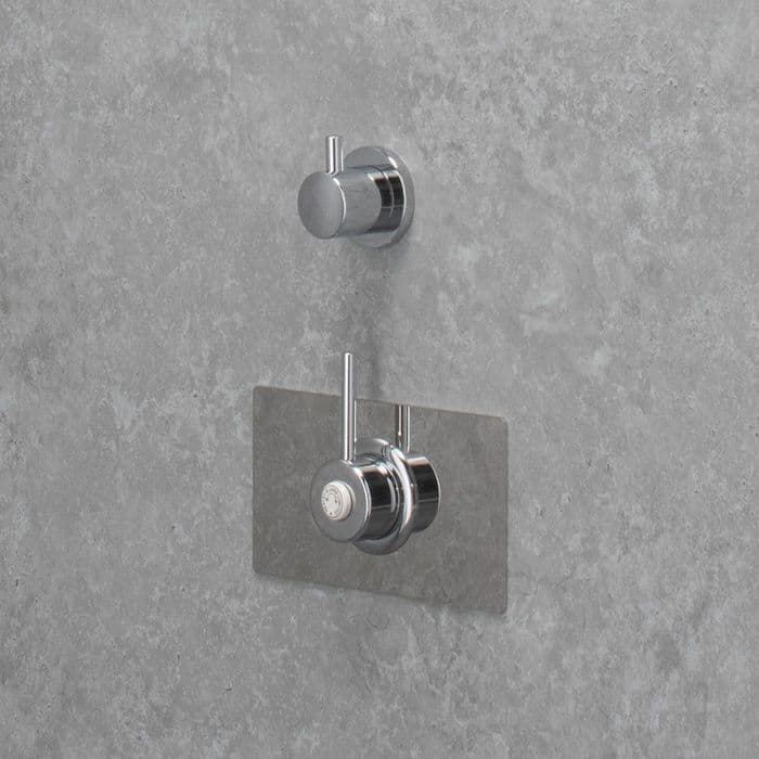 Designer TMV3 Thermostatic Shower Valve & Diverter - Polished Stainless Steel