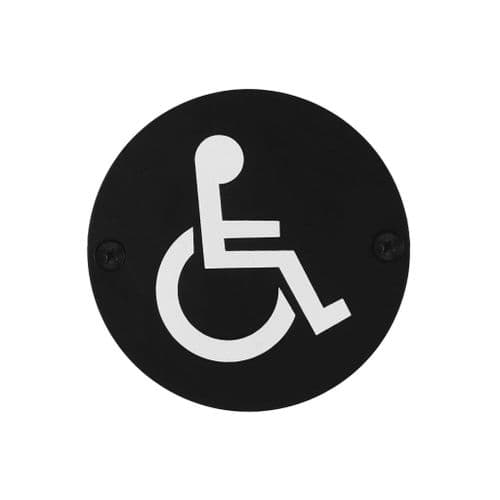 Disabled door sign in Matt black