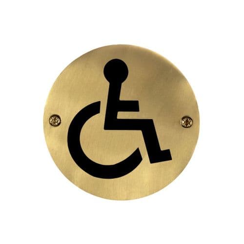 Disabled door sign in Polished Brass
