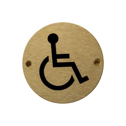 Disabled door sign in Satin Brass