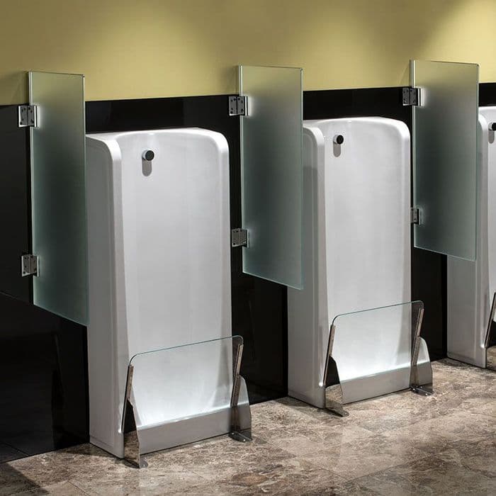 Frosted Glass Urinal Dividers from Healey & Lord