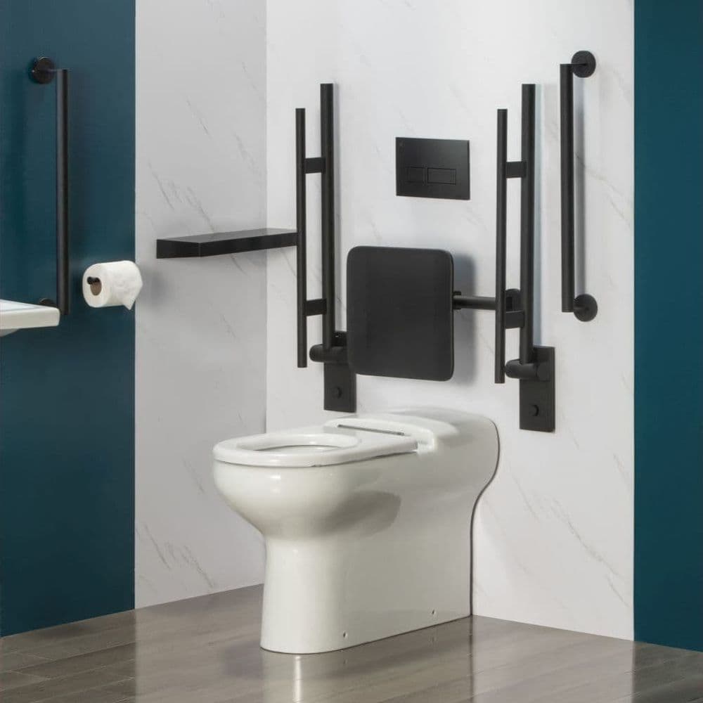 Hotel & Care Removable Back-to-wall WC Set Matt black