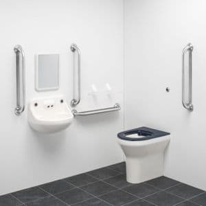 Ligature Resistant Disabled Toilet Grab Rail Kit - Stainless Steel