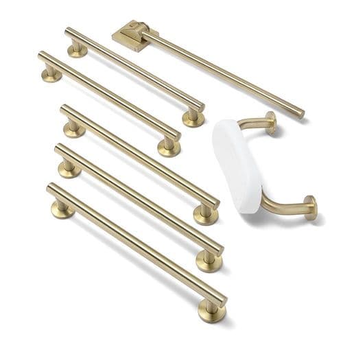 Luxury Grab Rail & Swing Arm Kits in Brushed Brass