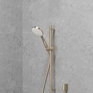 Luxury TMV3 Thermostatic Shower Valve & Adjustable Shower Head - Brushed Brass