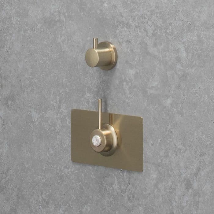 Luxury TMV3 Thermostatic Shower Valve & Diverter - Brushed Brass